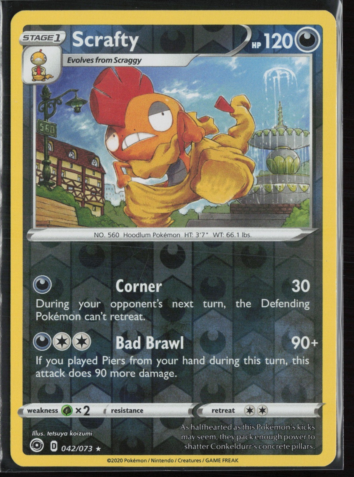 Scrafty 42/73 Reverse Holo - Champion's Path - NM