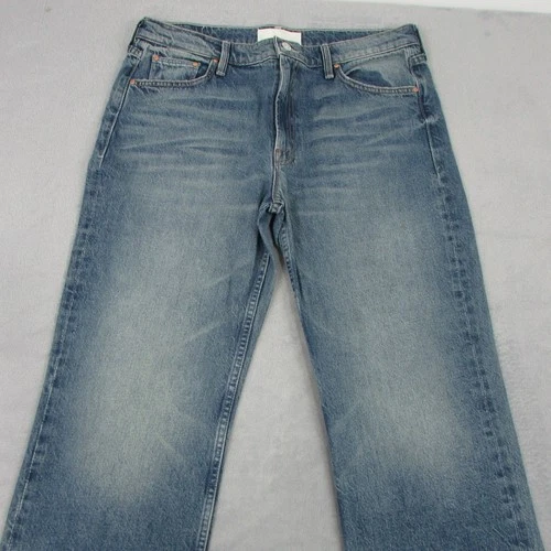 Mother Reifler Relaxed Straight Jeans Womens W32 L32 Blue Denim Faded Rigid