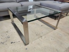 ERPO CT 223 - Quadratischer Couchtisch mit Glasplatte und Chromgestell