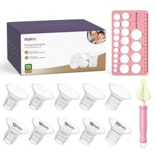 Nuliie 10PCS Silicone Flange Inserts for 24mm Breast Pumps, 12-20mm Sizing Kit