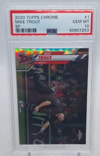 MIKE TROUT 2020 TOPPS CHROME SP PSA MINT 10