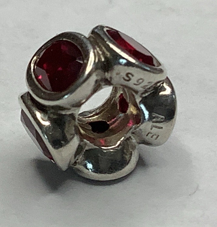 Pandora Authentic SS Oval Lights With Ruby Colore… - image 2