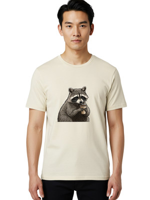 Circuit-Raccoon Mens Graphic Tee, 100% Cotton, Casual Summer Wear