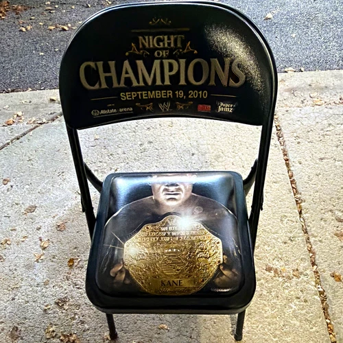 WWE Night of Champions Kane Folding Chair Printed Seat 9/19/2010 Black/Gold