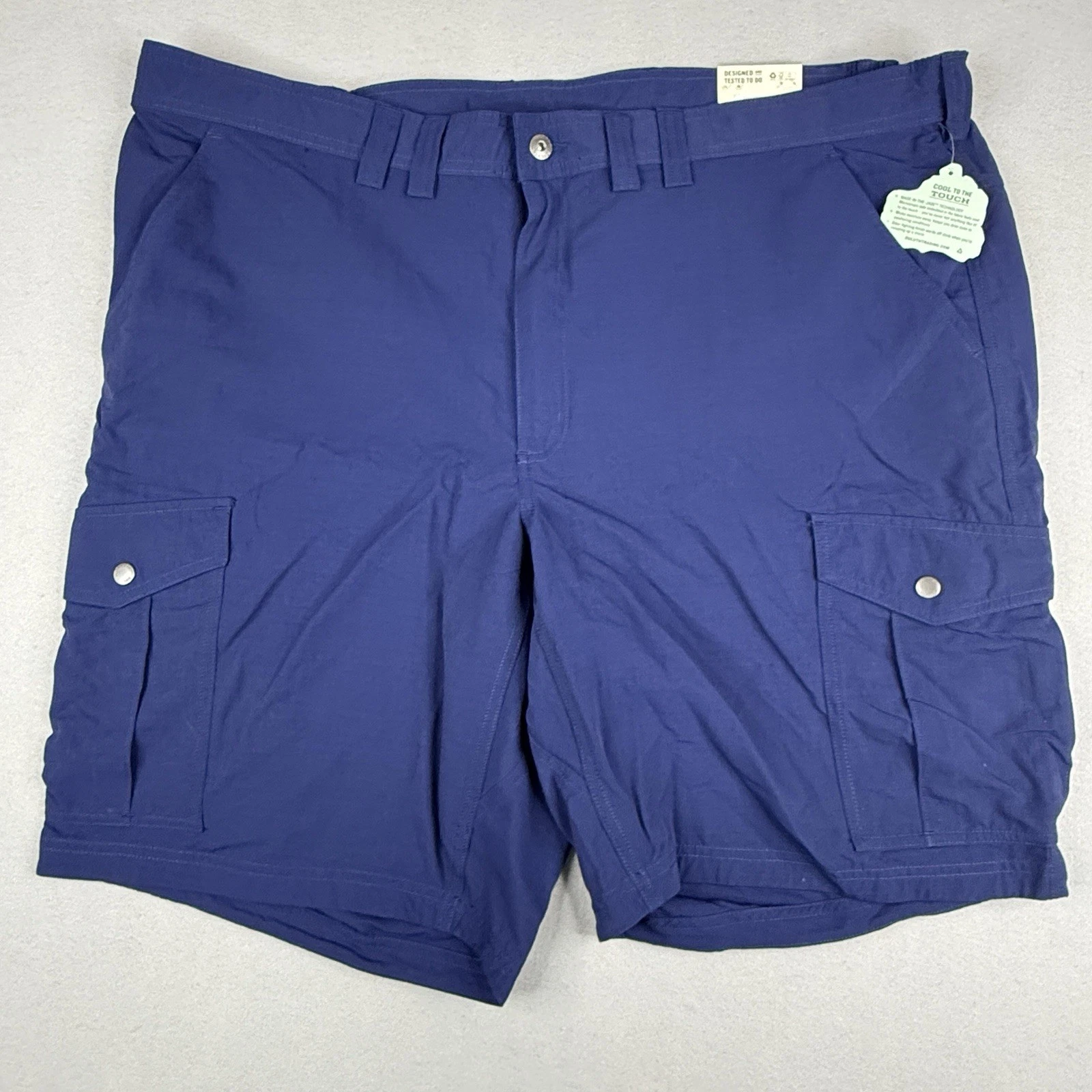 Duluth Trading Armachillo Cooling Cargo Shorts Mens 46x11 Blue Relaxed NWT