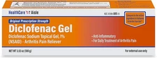 Diclofenac Gel, 1%, Arthritis Pain Relief - 100 g tube - Pain Reliever