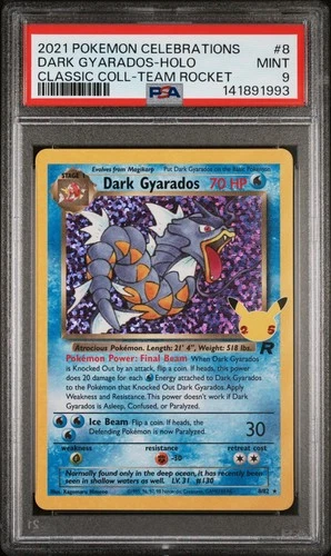 PSA 9 DARK GYARADOS HOLO 8 CELEBRATIONS POKEMON BM