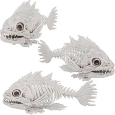 DR.DUDU 3 Pack Skeleton Fish Halloween Decor, Animals Skeleton Decorations Plast