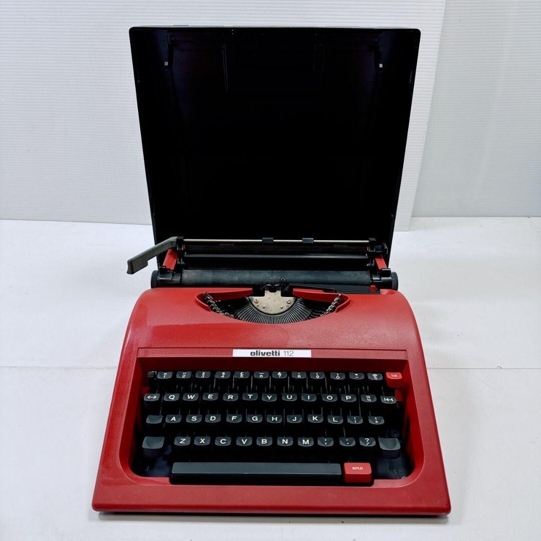 タイプライター,Olivetti 112 赤 動作確認済スペイン製 アンティーク タイプライター,Olivetti 112 赤 動作確認済スペイン製
