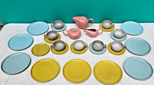 Ideal Plastic Toy Dish 31 piece Set Melmac Russel Wright American Modern 1950s