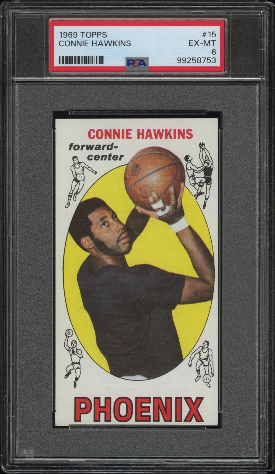 1969-70 CONNIE HAWKINS PSA 6 Topps #15 Card EX-MT Rookie Cert 99258753 Phx Suns