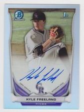 KYLE FREELAND 2014 Bowman Chrome Draft Prospect Rookie Refractor Auto Rockies RC