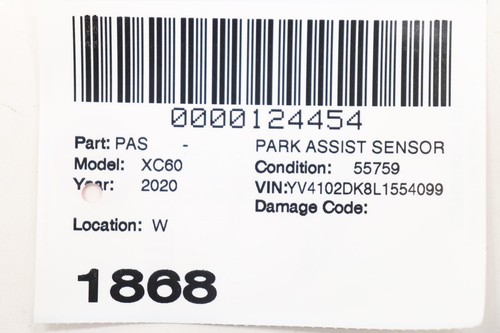 2018-2025 VOLVO XC60 REAR PARK PARKING AID ASSIST SENSOR OEM 31471301 WHITE_707 - Picture 9 of 9