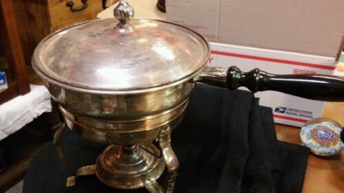 Vintage Silver Plated Kerosene Double Boiler Chaffing Pan Warmer Set