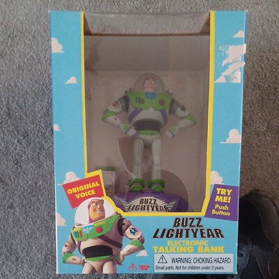 Vintage  Toy Story Buzz Lightyear Talking Bank  Sealed  New  NIB