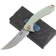 CJRB Gobi Linerlock Folding Knife Green Jade G10 Handle Pocket Clip