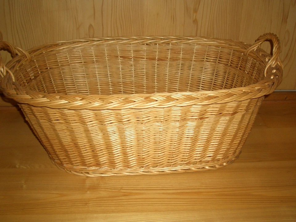 Baby- Wäschekorb groß Weidenkorb natur Weide,deutsche Handarbeit Gr.ca.99 x 65cm - Bild 2 von 4