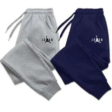 Autumn Winter Men's Joggers Drawstring Casual Pants Fleece Workout Sweatpants
