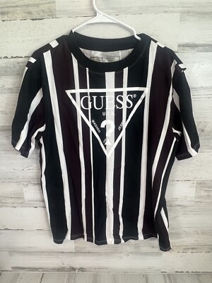 Guess Vintage Striped Logo T-Shirt Men's Size M Designed in