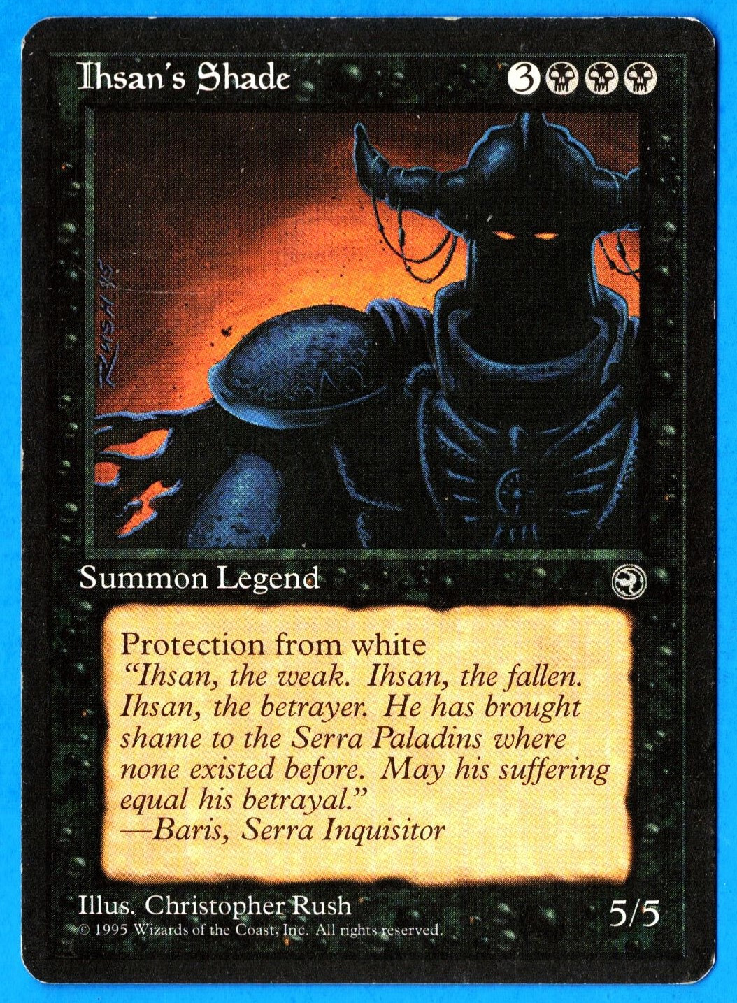 Ihsan's Shade - Homelands 1995 MTG Black Uncommon Legendary Creature LP