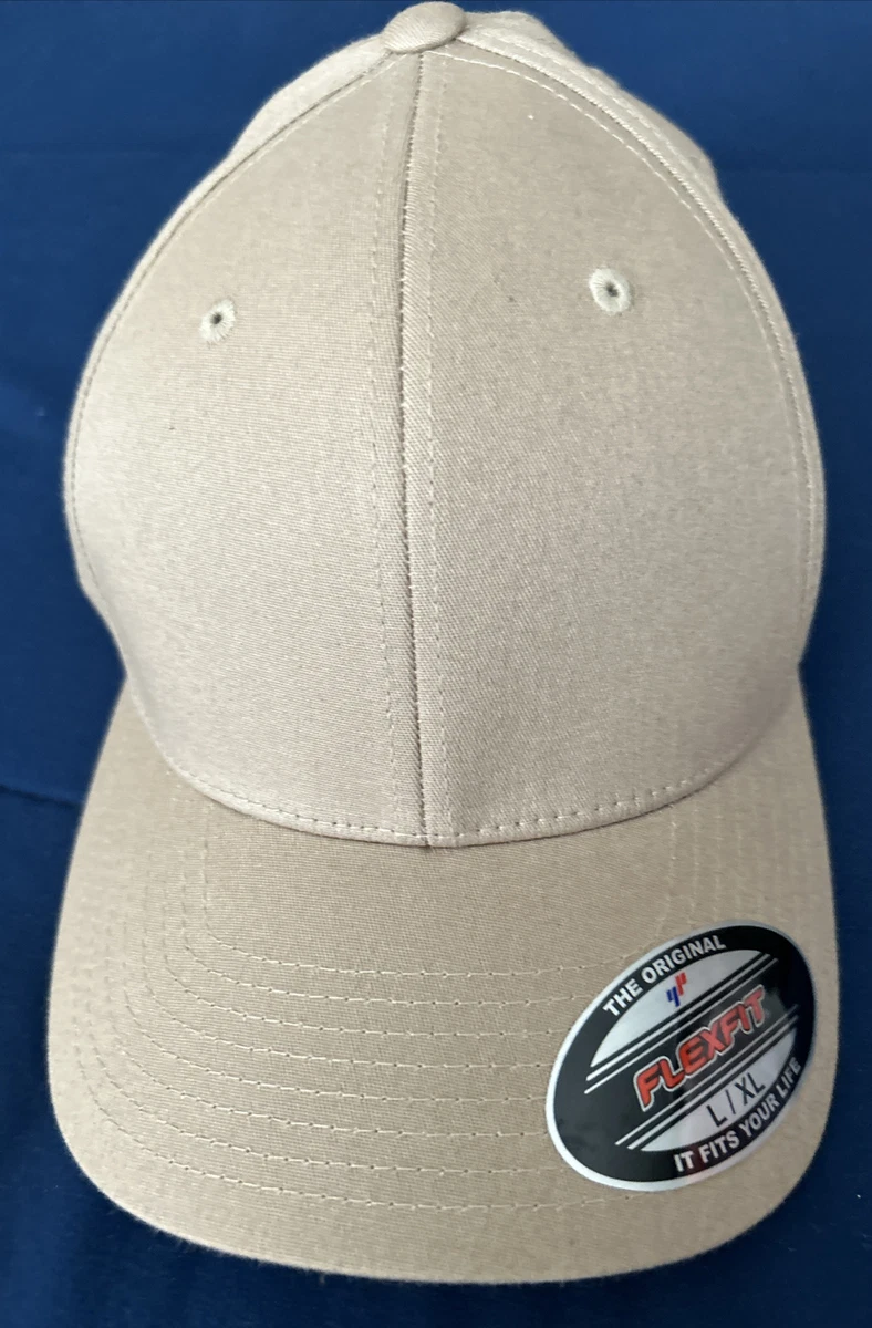 FLEXFIT Classic ORIGINAL 6-Panel Fitted Tan/Khaki Baseball Hat Cap - Size  L/XL | eBay