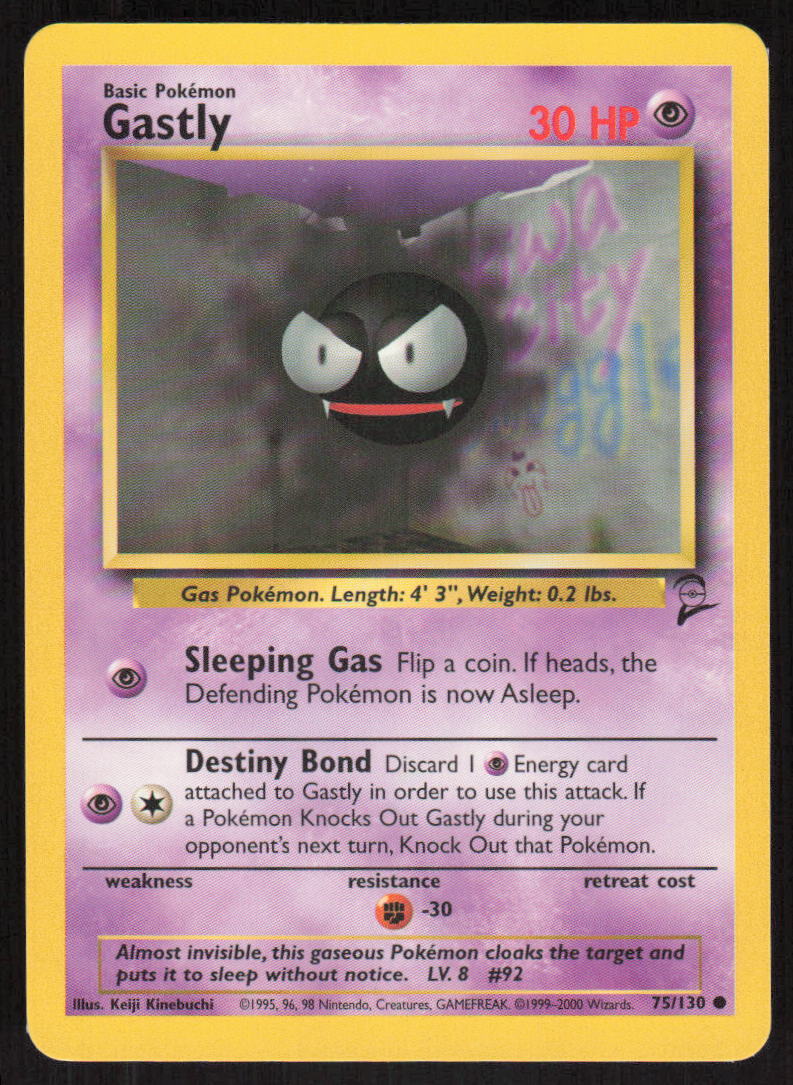 Pokemon TCG Base Set 2 #75/130 Gastly LP