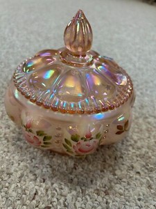 Rare Fenton Charleton 2002 Collection Beaded Melon Box Lidded