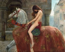 1800s Lady Godiva Pre-Raphaelite Painting Giclee Print on Fine Art Paper