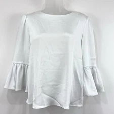 Alice Olivia Top Women's S White Bernice Satin Feminine Angel Minimal Event