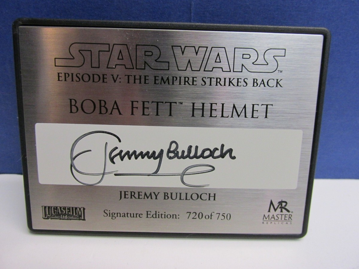 rare MR MASTER REPLICAS STAR WARS BOBA FETT HELMET signature