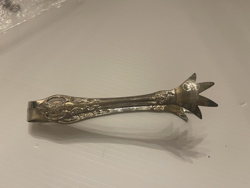 Vintage Wallace Silverplate Baroque Ice Tongs Claw Style - Picture 6 of 7