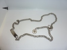 VINTAGE CHUNKY CHAIN BELT SILVER TONE METAL