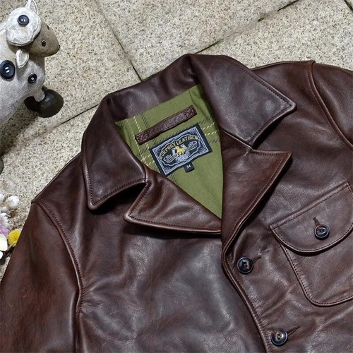 Vintage Military Barnstormer Style Handmade Handcrafted Horsehide Leather Jacket - Picture 12 of 37