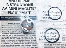 "AA" Mini Maglite Reflector and Glass Lens Upgrade Kit w/ O-ring Seals