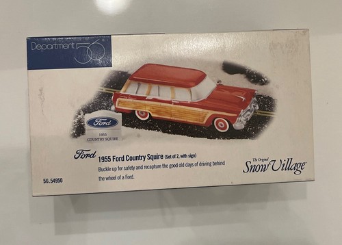 Department 56 Snow Village ""1955 Ford Country Squire"" mit Schild ~ schneller Versand - Bild 6 von 8
