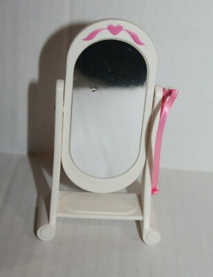 Fisher-Price Loving Family Dollhouse Girl's White Oval Full-Length Mirror w Comb