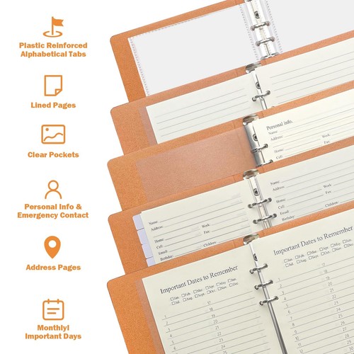 Refillable Address Book with Alphabetical Tabs Hardcover Phone Book 648 Book ... - Picture 3 of 7