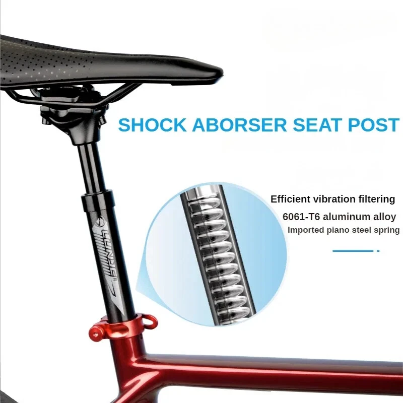 Tija de sillín con suspensión MTB 27,2/30,9/31,6*350 mm amortiguador amortiguador tubos de asiento Foto 3 de 4