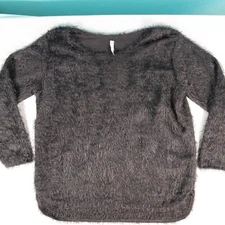 Mystyle Womens Top Fuzzy Black -  Measurements Pictured