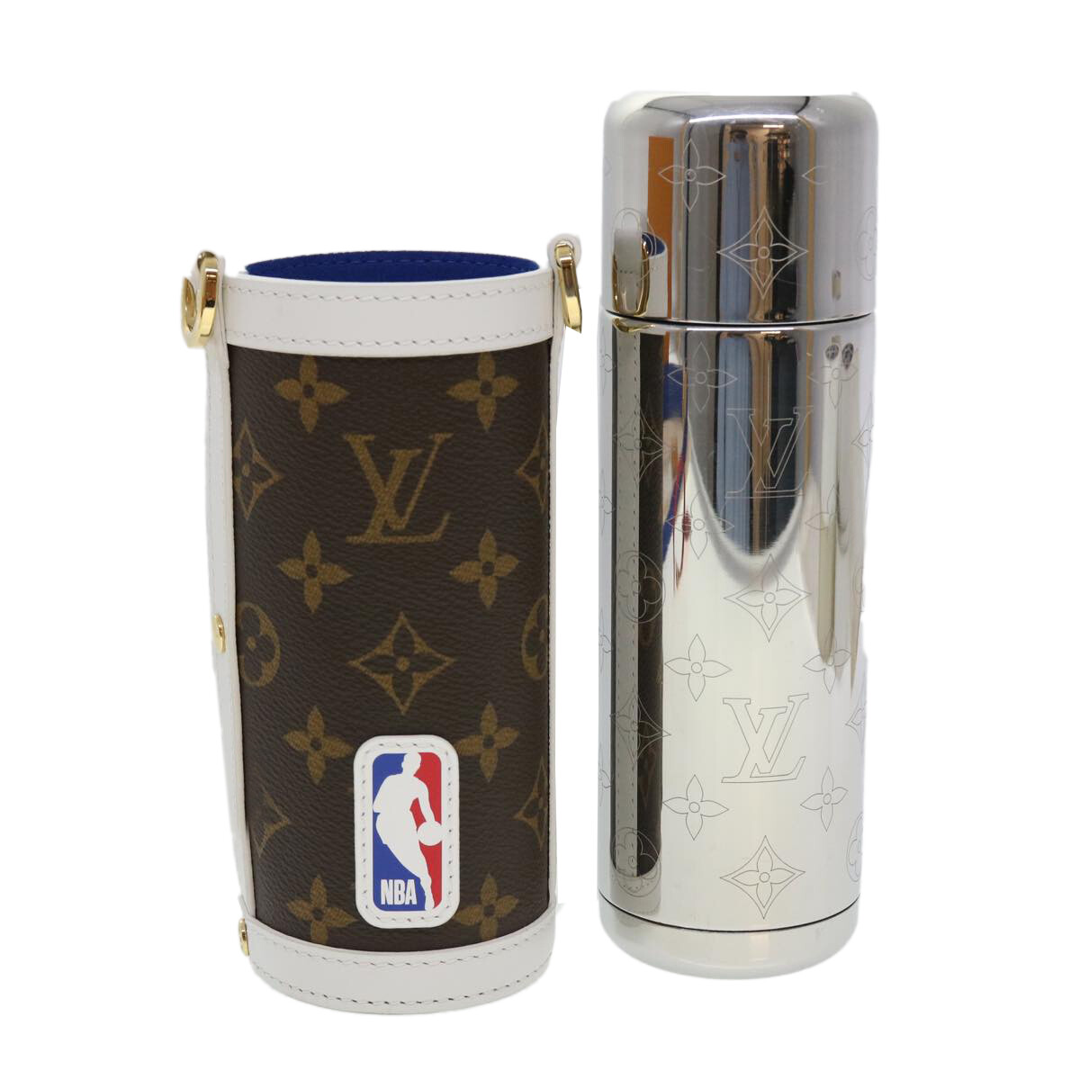 LOUIS VUITTON Monogram NBA FLASK HOLDER Water Bottle Blue