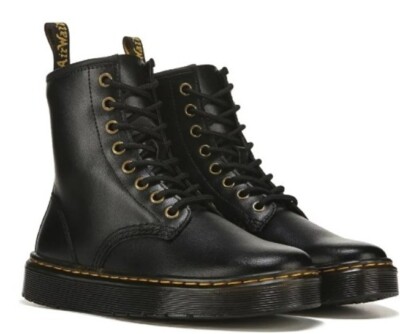 Dr. Martens Zavala Womens sz 6 Black Leather Combat Boots 8-Eye