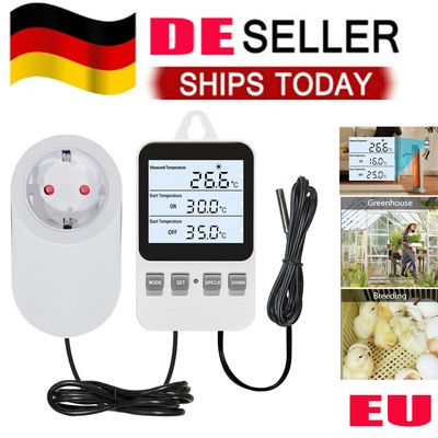 Digital Plug in Thermostat Socket, Heating, Cooling Electric Temperature Control