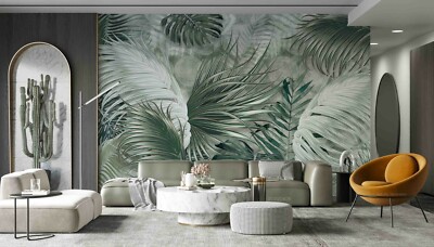 3D Tropic Plant Leaves Wallpaper Wall Mural Removable Self-adhesive 118