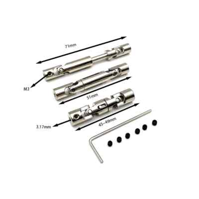 KLAPR Lot De 3 Arbres D'Entraînement CVD En Métal – Compatible WPL B16, JJRC Q60, MN-77 6WD – Pièces RC Durables