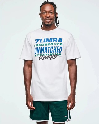 Zumba ZW Unisex Tee ~ The Gina Drop!! -  White!  New !