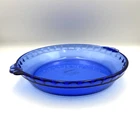 Pyrex Originals 229 Fluted Cobalt Blue Pie Baking Plate 9.5"