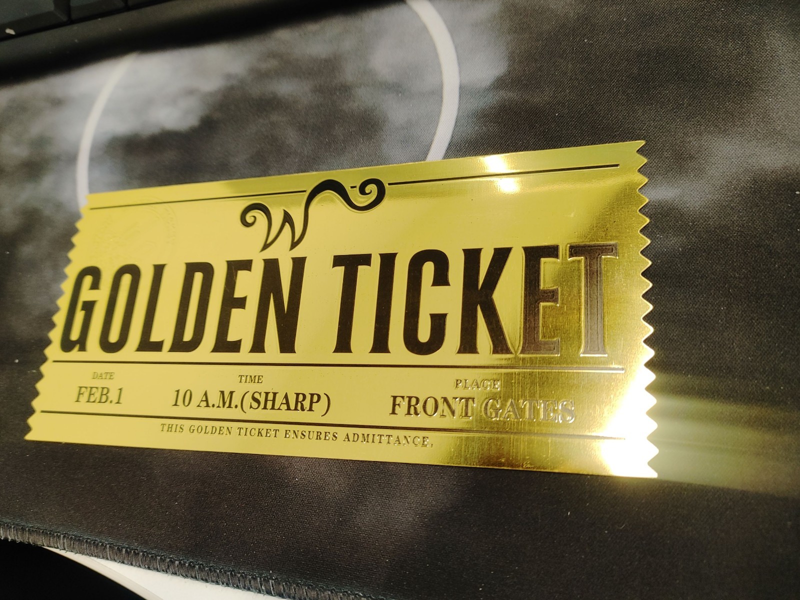 Charlie And The Chocolate Factory Golden Ticket Prop Replica Johnny Depp Tim Bur