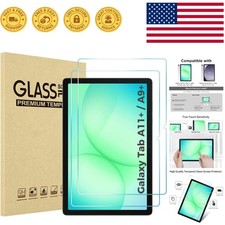 Scratch-Resistant 9H Tempered Glass for Galaxy Tab A11 Plus A9 Plus - 2 Pack
