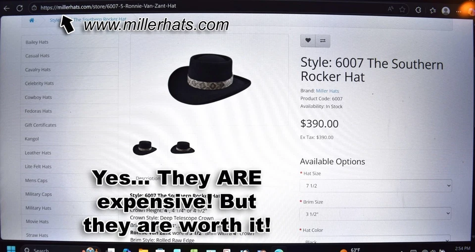 Chapéu Ronnie Van Zant* - Imagem 2 de 4