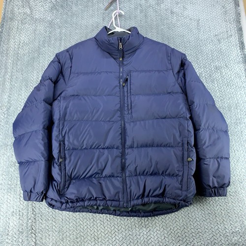 LL BEAN Down Puffer Jacket Men's XL Regular Blue Insulated Full Zip Pocket 0FKF7 - Picture 1 of 10